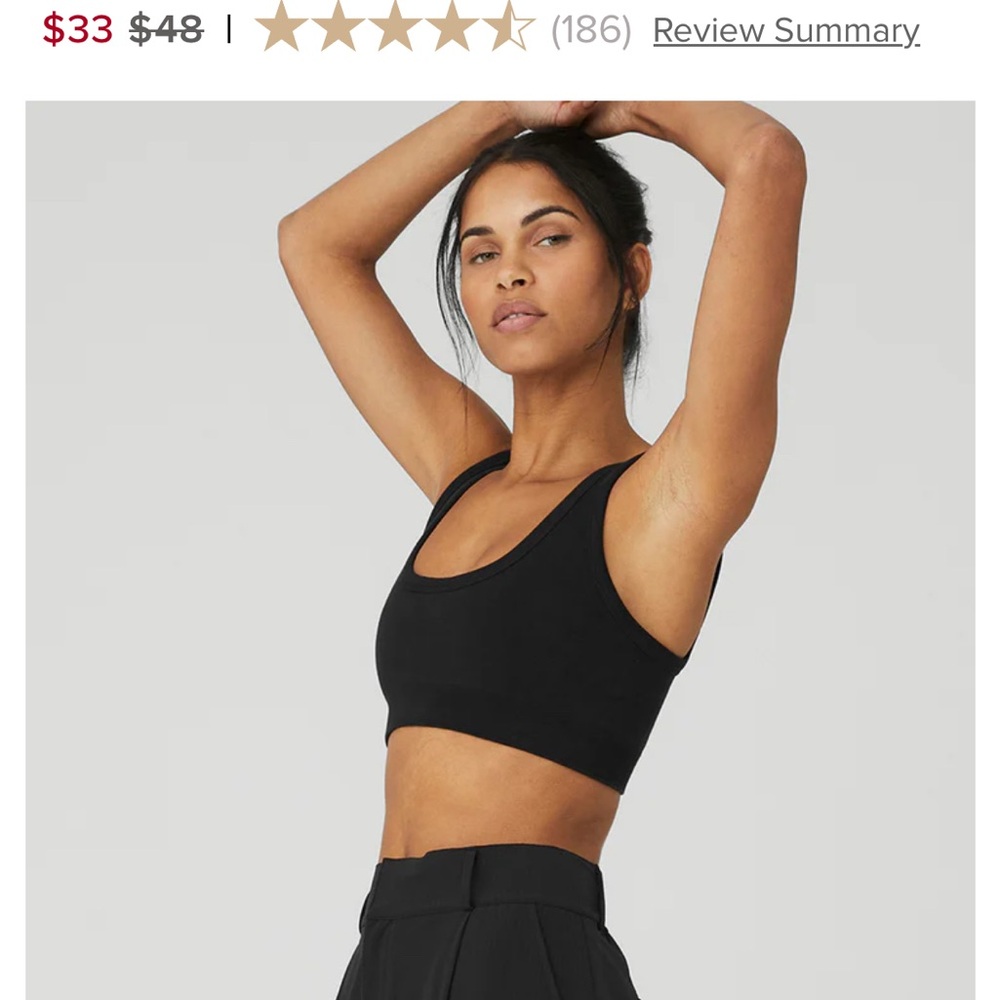 Alo Yoga Seamless Chosen Black Sports Bra